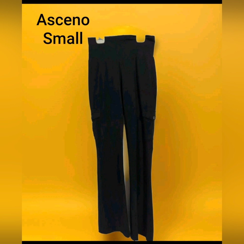 Asceno Black Wide-Leg High Waist Pants Small EUC
